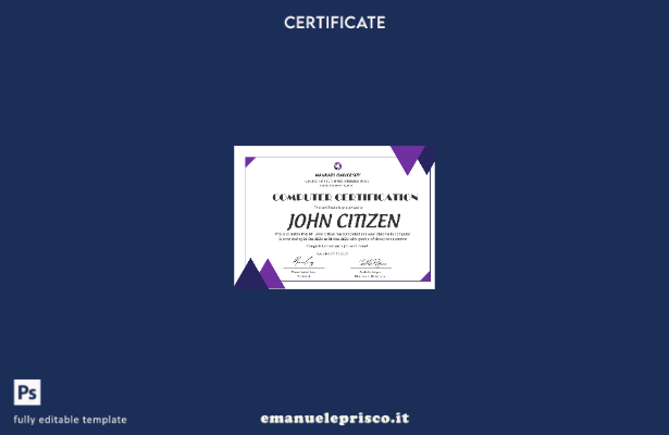 Modello di certificato di diploma di computer USA in stile verificato nel modell